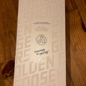 Golden Goose Beige Shoe Box with Text